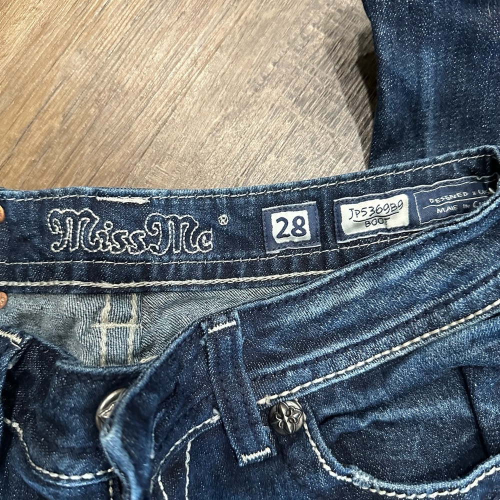Retro Miss Me Denim Boot Cut Jeans. Sz28 - Picture 6 of 12